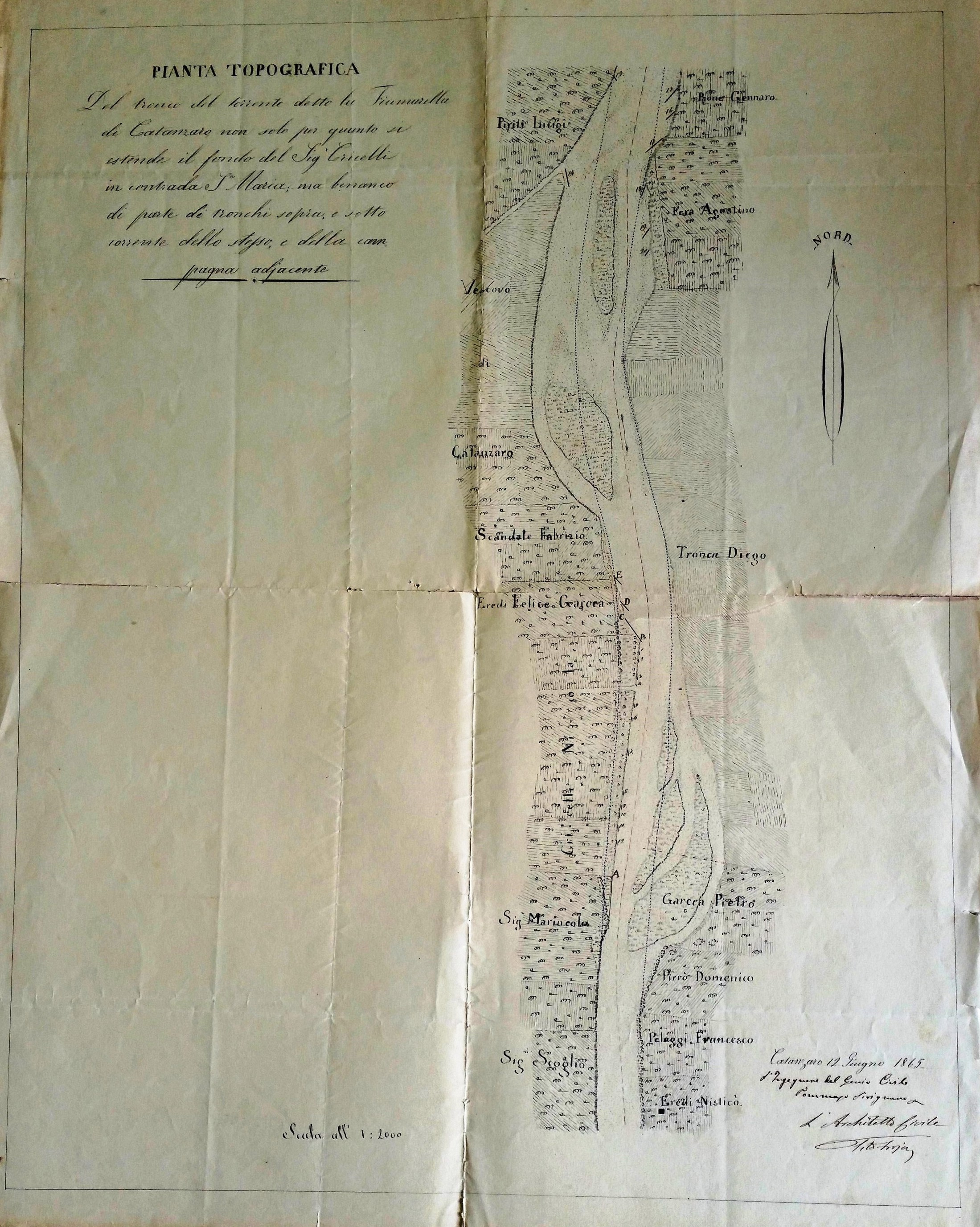 Pianta topografica della Fiumarella di Catanzaro
