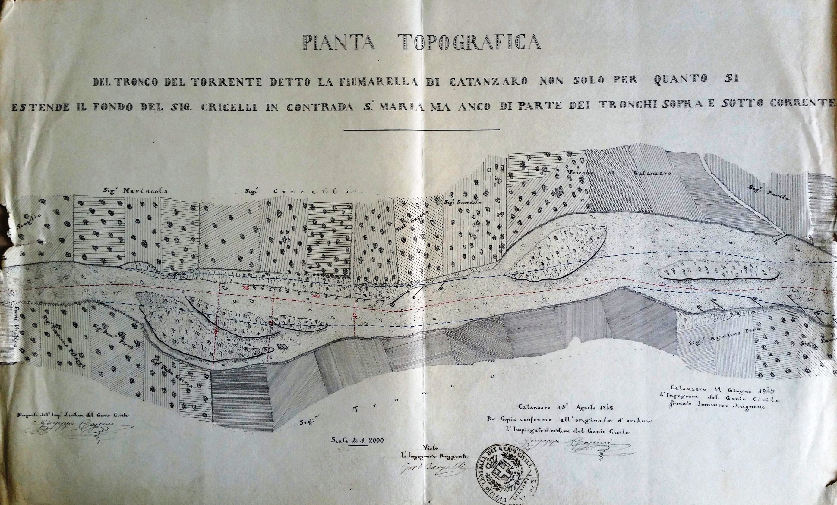 Pianta topografica della Fiumarella di Catanzaro