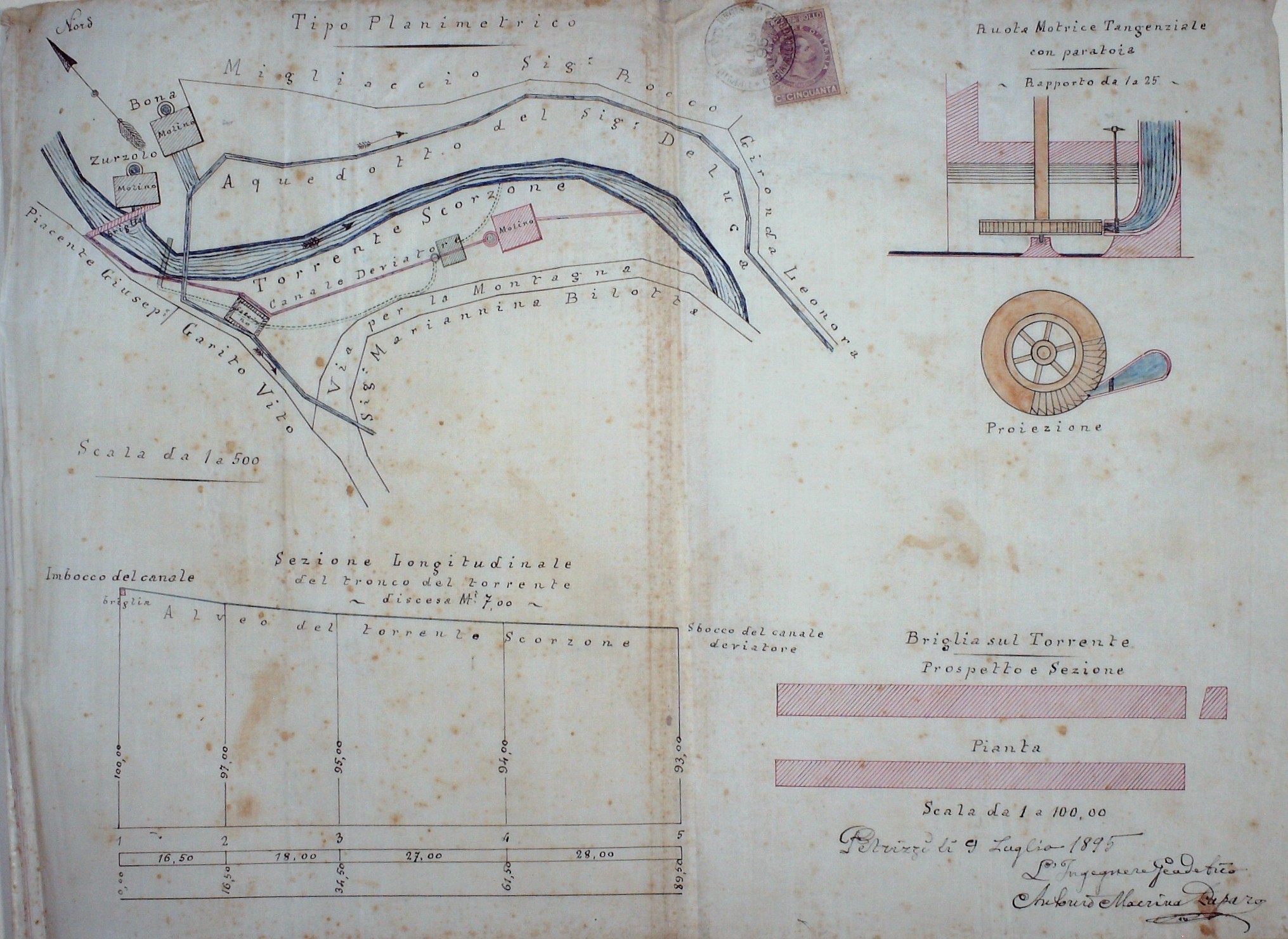 Planimetria dell'acquedtoddo del torrente Scorzone