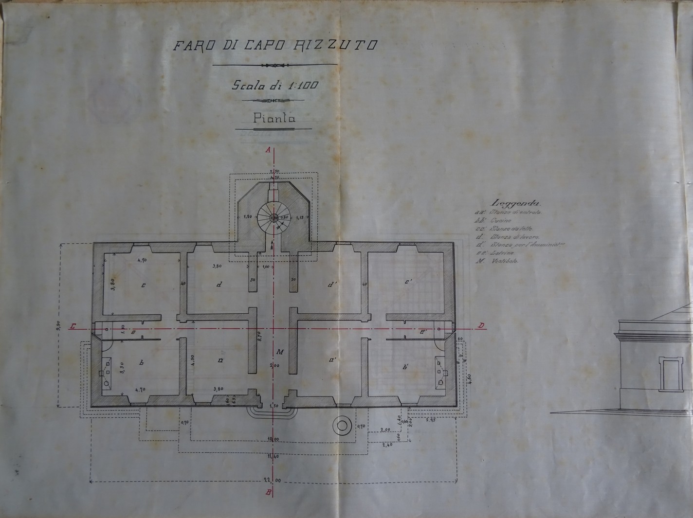 Pianta del faro Capo Rizzuto  Tav. III