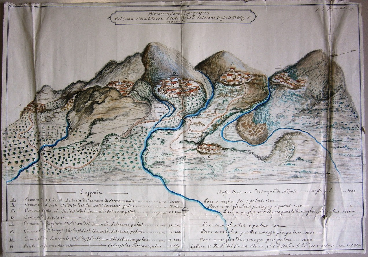 DIMOSTRAZIONE TOPOGRAFICA DEI COMUNI DI S. ANDREA, S. SOSTE, DAVOLI, SATRIANO, GAGLIATO, PETRIZZI E SOVERATO
