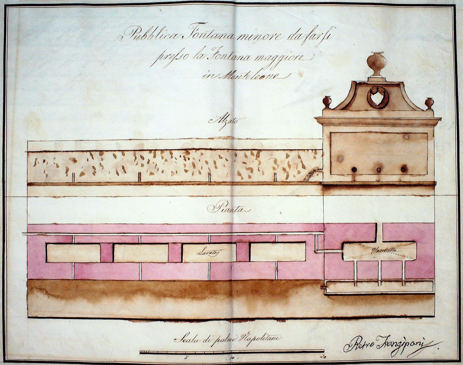 Progetto della Fontana Minore presso la fontana Maggiore in Monteleone