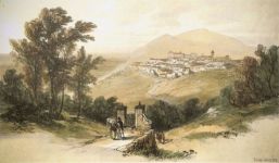 Sezze, 1843. Panorama di Sezze da un disegno di Edward Lear 