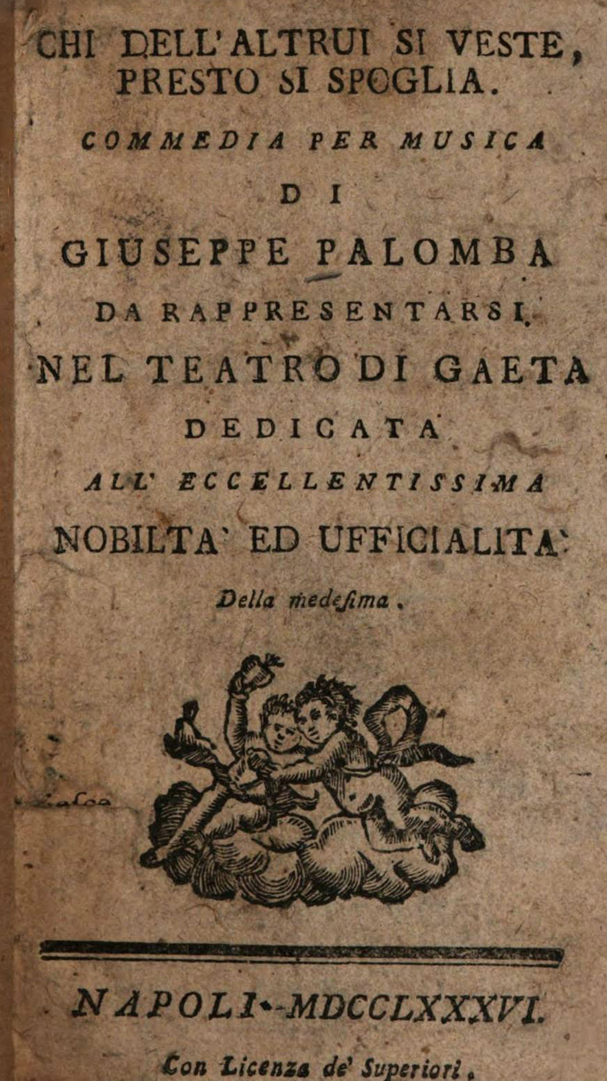 Gaeta. Teatro di Gaeta: "Chi dell’altrui si veste presto si spoglia", commedia musicale di Giuseppe Palomba