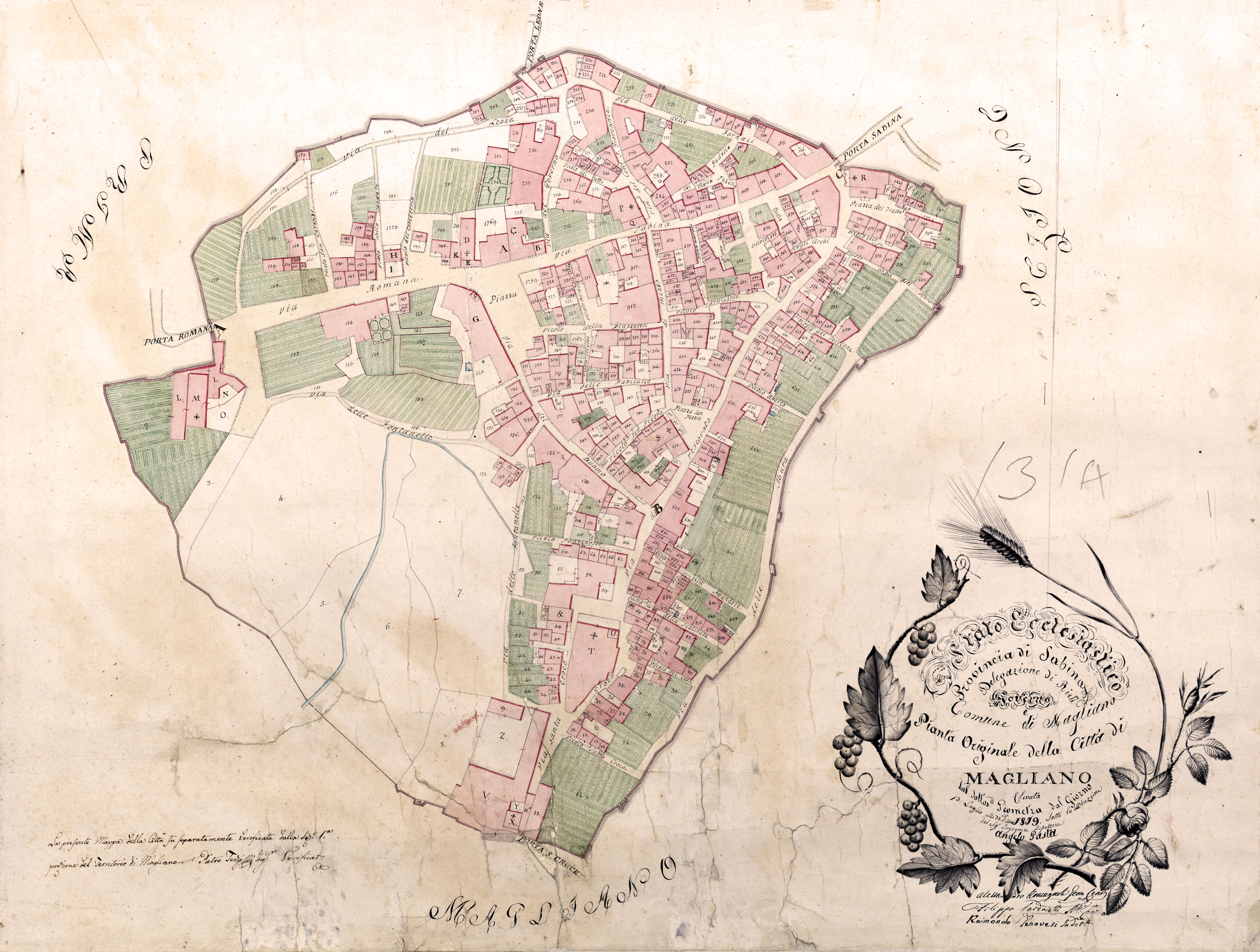 Magliano in Sabina. Catasto Gregoriano, ritaglio