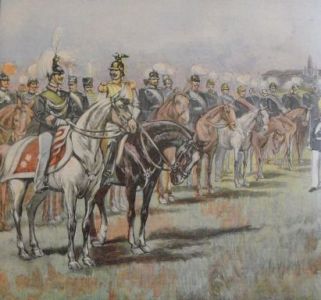 5043 - Germania. L'imperatore Guglielmo II e i suoi generali durante la sfilata delle truppe tedesche nella grande rivista militare di Tempelhof (Tribuna illustrata, 7 settembre 1902)