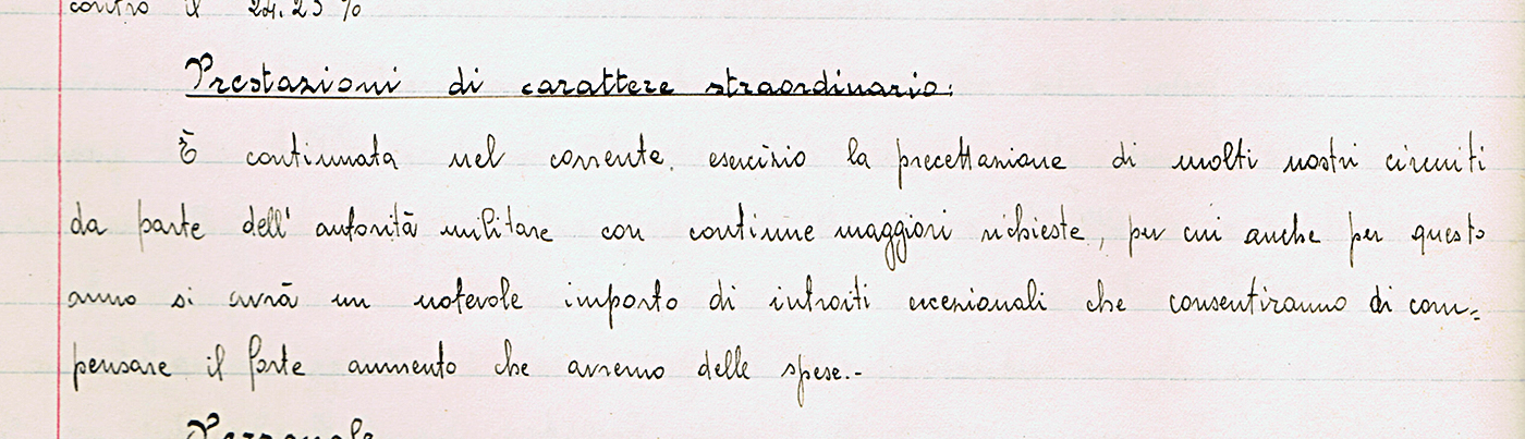 dal Verbale del CdA Stipel del 28 giugno 1943 (Archivio storico Telecom Italia)