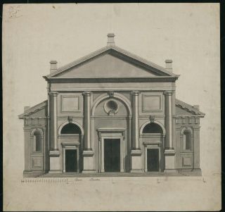 Chiesa di S.Agostino (facciata), disegno, XIX sec.