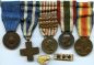 *Medagliere di un Reduce appartenente al 77° Rgt. Ftr. decorato con M.B.V.M., Croce al Merito di Guerra, Medaglia per la Guerra 1915-1918, Medaglia per l'Unità d'Italia e Medaglia Interalleata