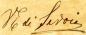 firma di Vittorio Emanuele [III] di Savoia da biglietto di licenza serale concessa a De Cristofaro. (coll. A. Bosoni)