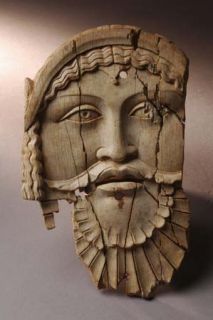Museo Sannitico di Campobasso, maschera in avorio rappresentante Bacco di I sec. d.C., proveniente da Altilia, Sepino (CB)