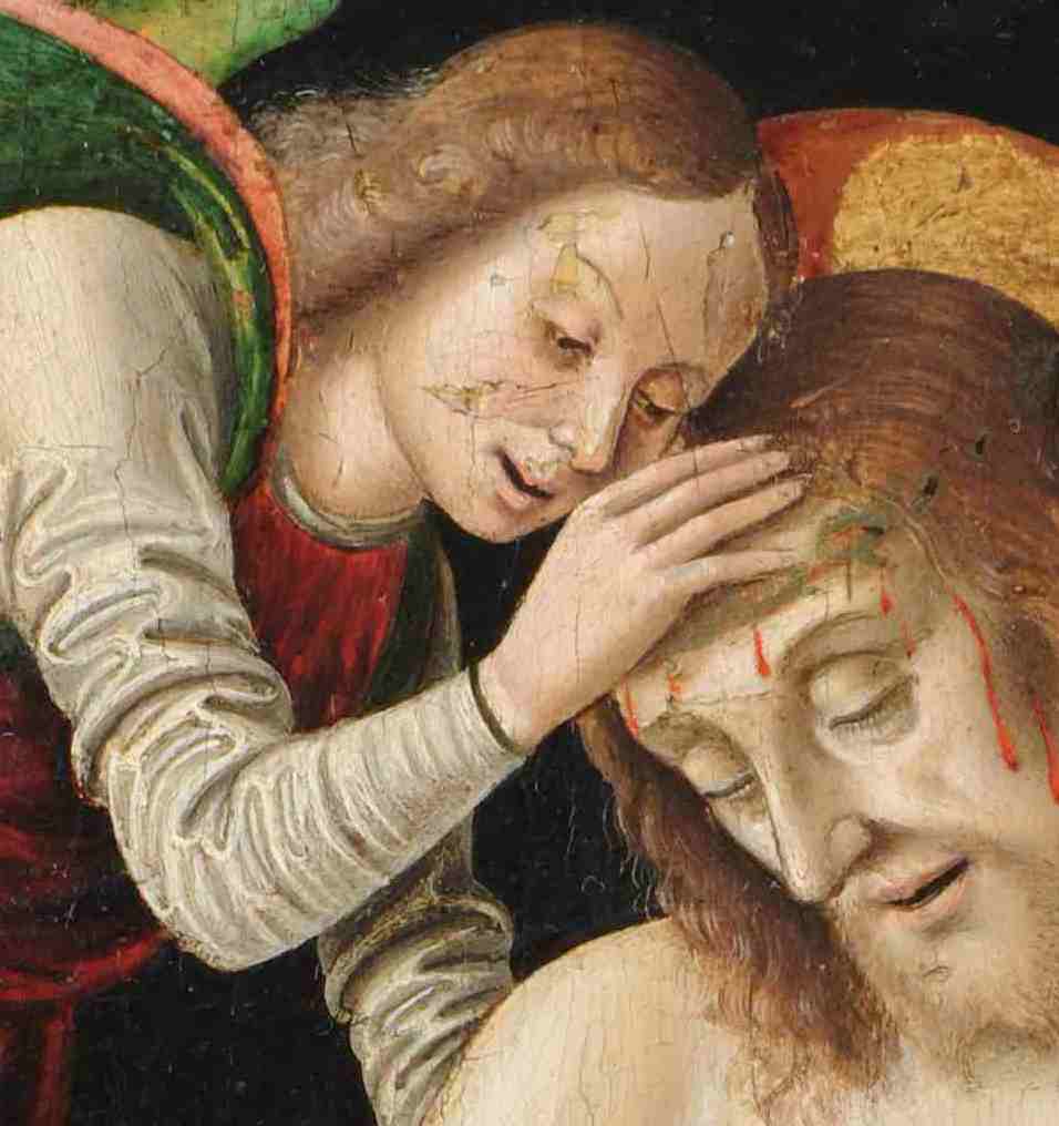 Cristo morto tra due angeli (dettaglio)