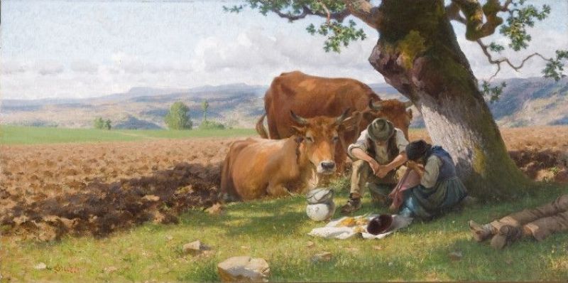 Stefano Bruzzi, Meriggio l'ora del pasto, olio su tela 1900 - Galleria d'arte moderna, Piacenza (IBC Multimedia)