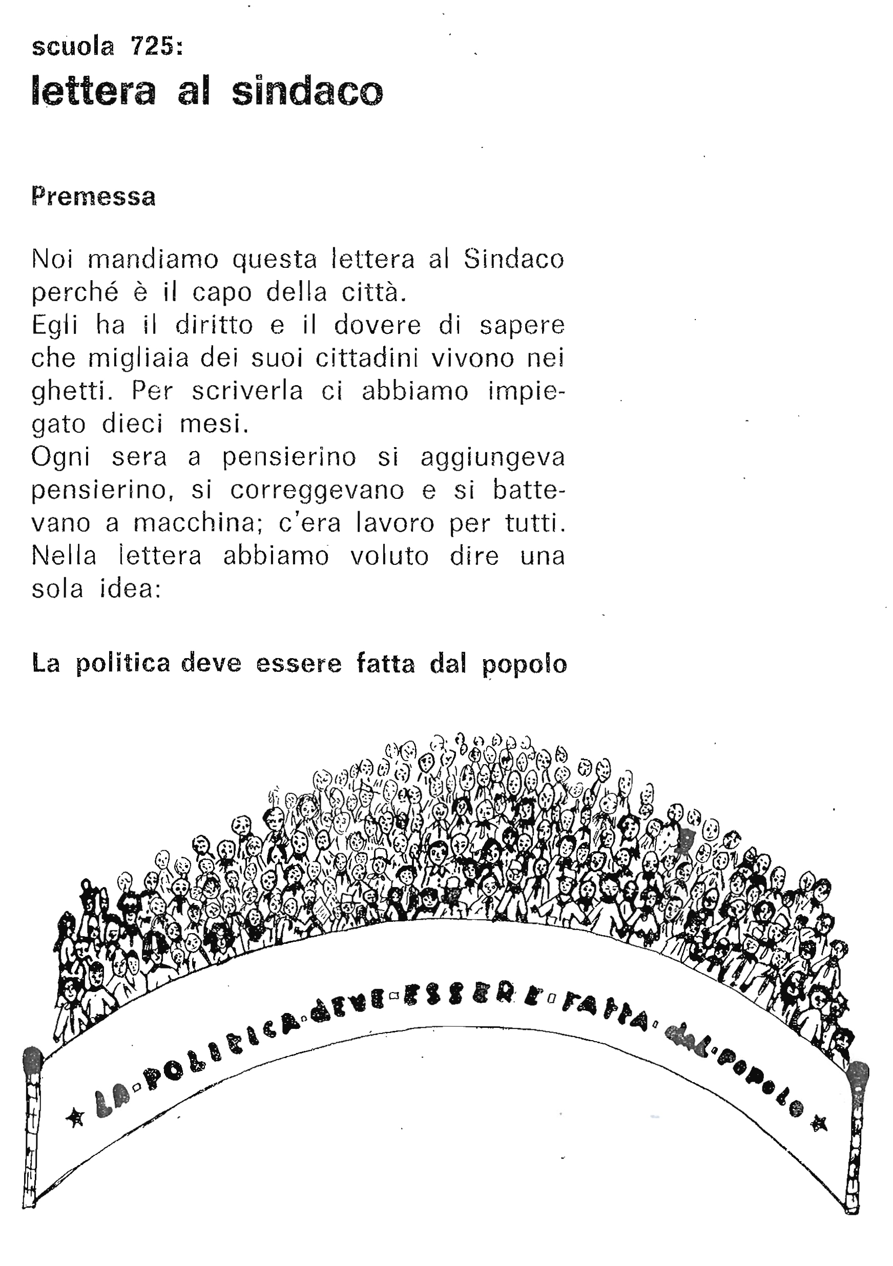 Lettera al Sindaco 1970-1