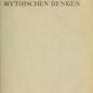 Ernst Cassirer, Die Begriffsform im mythischen Denken (1922)