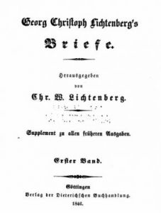 Georg Christoph Lichtenberg, Briefe (1846-1847)