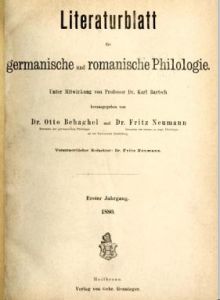 Literaturblatt für germanische und romanische Philologie (1880)