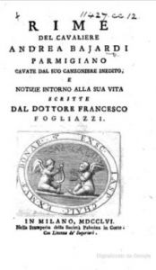 Baiardi, Rime (1759)