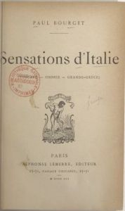 Bourget, Sensations d'Italie (1891)