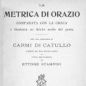 Stampini, La metrica di Orazio (1921)