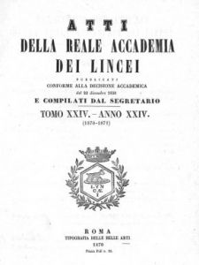 Atti della Reale Accademia dei Lincei (1870)