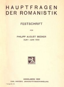 Hauptfragen der Romanistik (1922)