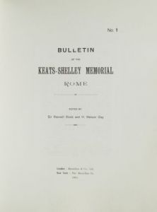 Keats-Shelley Memorial Bulletin, Rome