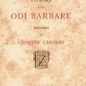 Chiarini, I critici italiani e la metrica delle Odi barbare (1878)