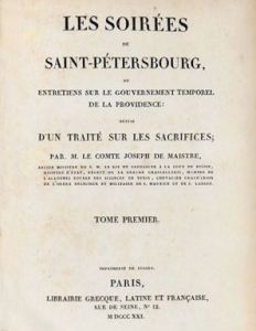 Maistre, Les soirées de Saint-Petérsbourg (1821)