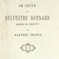 France, Le crime de Sylvestre Bonnard (1881)