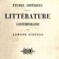 Scherer, Études critiques sur la littérature contemporaine, vol. 1 (1863)