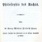 Hegel, Grundlinien der Philosophie des Rechts (1821)