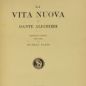 Dante Aligheri, La vita nova (1932)