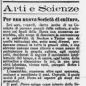 L'articolo di Luigi Einaudi su «La stampa» che annuncia la costituzione della Società di cultura (1898)