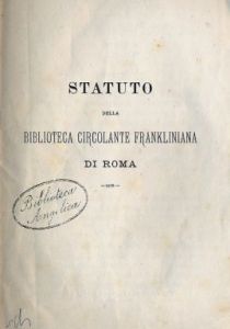 Biblioteca Frankliniana - Statuto (1873)