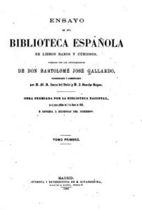 Gallardo, Ensayo de una biblioteca espanola de libros raros y curiosos (1863)