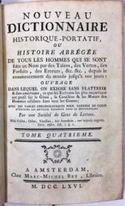 Chaudon, Nouveau dictionnaire historique-portatif (1766)