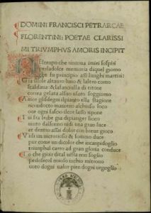 Petrarca, Triumphi (editio princeps del 1473)