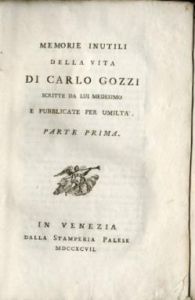 Gozzi, Memorie inutili (1797)