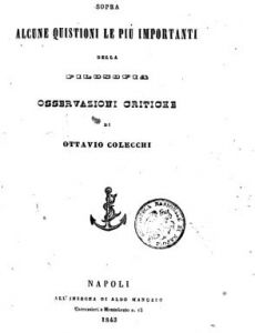 Colecchi, Sopra alcune quistioni le più importanti della filosofia (1843)