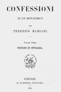 Mamiani, Confessioni di un metafisico (1865)