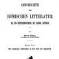 Schanz, Geschichte der römischen Litteratur (1890)