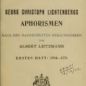 Georg Christoph Lichtenberg, Aphorismen (1902)