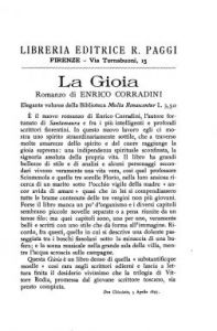 Enrico Corradini, La gioia (1897)