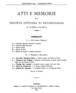 Atti e memorie della Società istriana di archeologia e storia patria (1884)