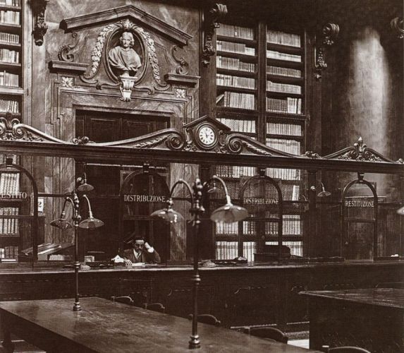 Biblioteca Marucelliana - bancone della distribuzione (1899 circa)